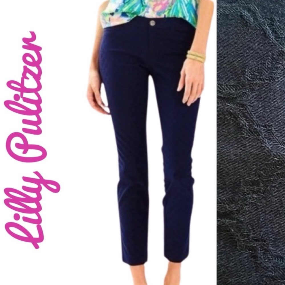 Lilly Pulitzer Kelly Midnight Navy Skinny Ankle Pants Size 0